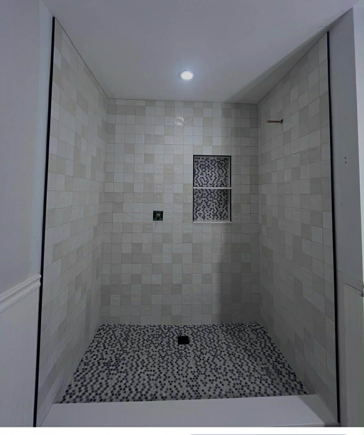Finished tiled shower