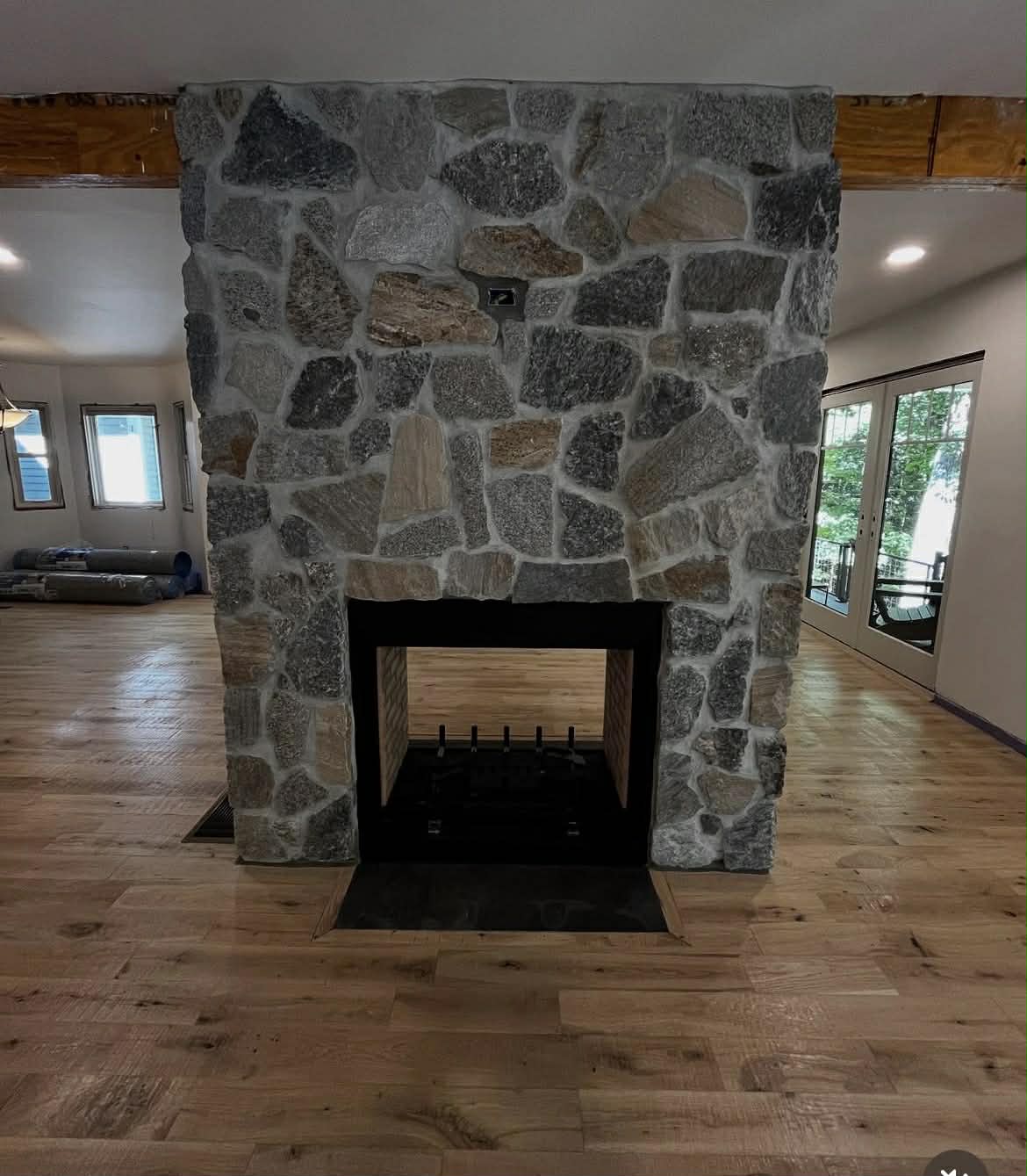 Repaired chimney masonry